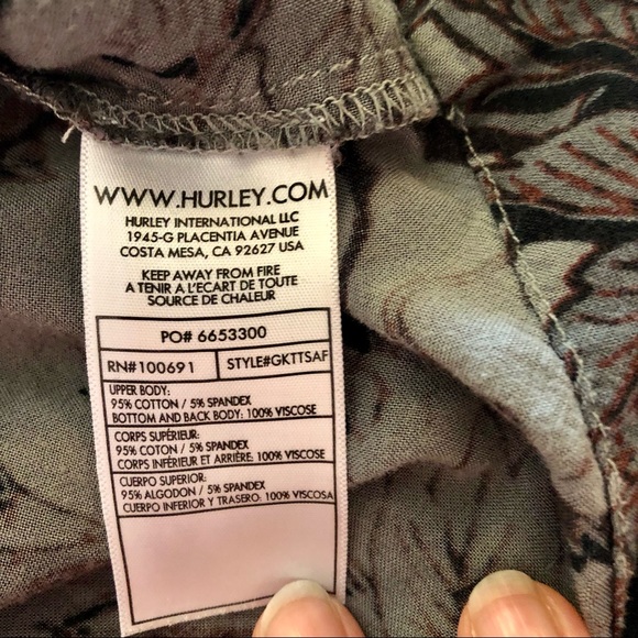 ❣️2 for $15❣️ Hurley casual empire-waist tank top. Small - Picture 5 of 6